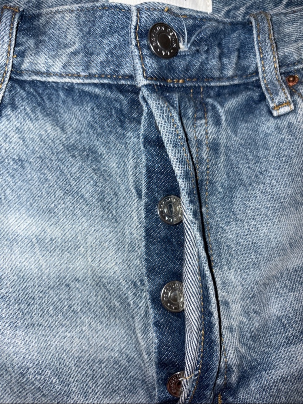 PacSun Light Blue Washed Distressed Denim Shorts - Picture 2 of 4